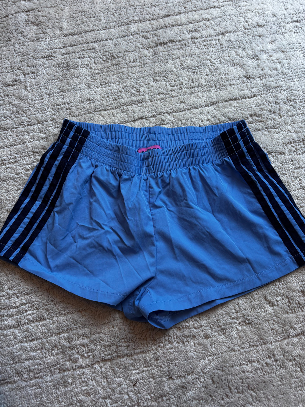 Edikted Athletic Shorts Blue Navy Striped Elastic Waist Y2K